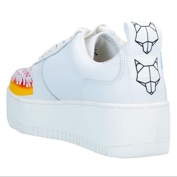 Naked Wolfe Multi-print Graphic Logo White Sneaker - Picture 3 of 11